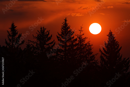 Coucher du soleil sur les vosges