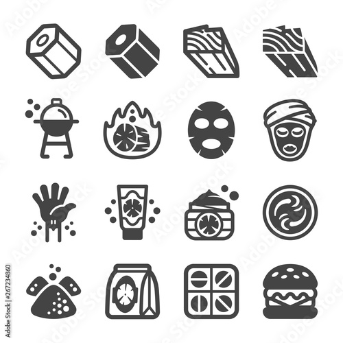 charcoal icon set