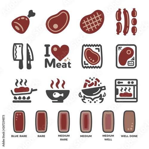meat icon set