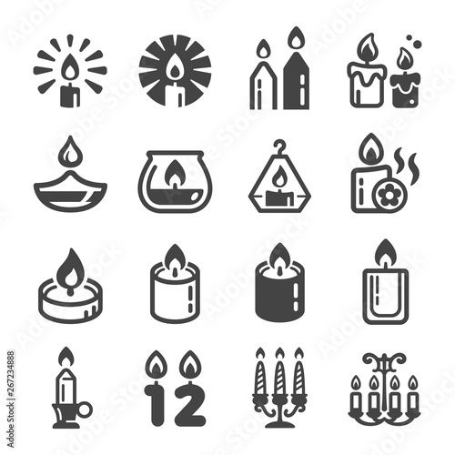 candle icon set