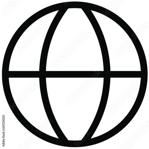 Outline globe vector icon