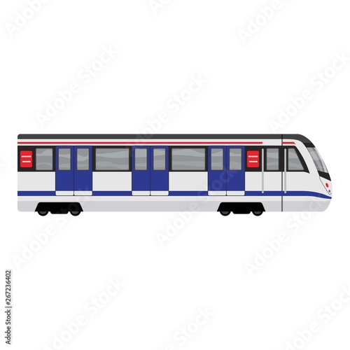 Metal subway train icon. Cartoon of metal subway train vector icon for web design isolated on white background