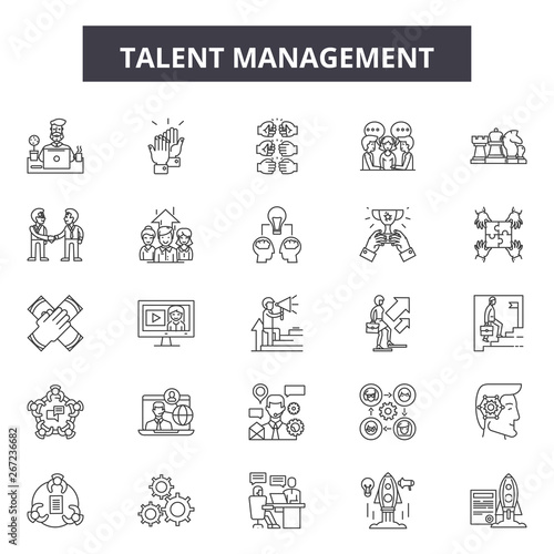 Talent management line icons, signs, vector set, outline concept, linear illustration