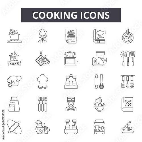 Cooking line icons, signs, vector set, outline concept, linear illustration