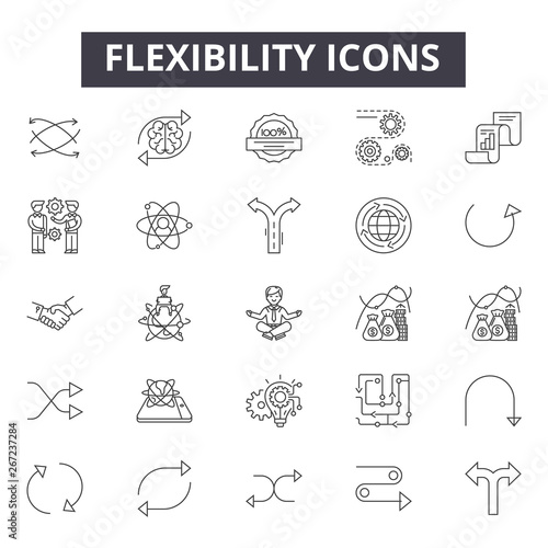 Flexibility line icons, signs, vector set, outline concept, linear illustration photo