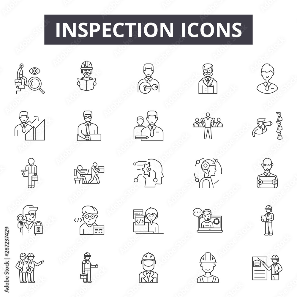 First Part Inspection Icon Inspection line icons, signs, vector set, outline concept, linear ...
