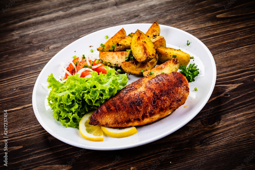 Grilled chicken fillet and vegetables Grilled chicken fillet and vegetables