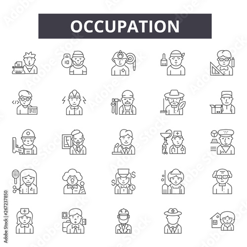 Occupation line icons, signs, vector set, outline concept, linear illustration