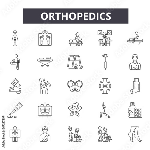 Orthopedics line icons, signs, vector set, outline concept, linear illustration