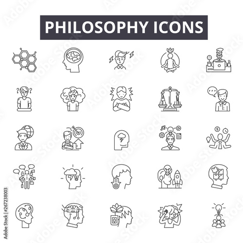Philosophy line icons, signs, vector set, outline concept, linear illustration