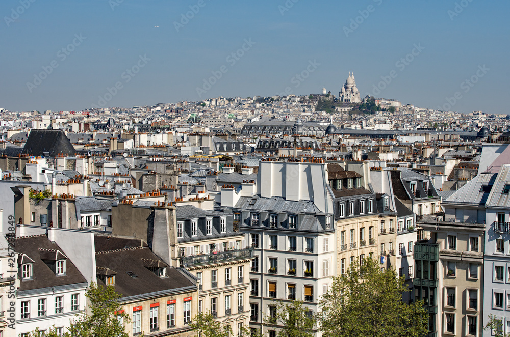 Über den Dächern von Paris - Stadtpanorama Richtung sacré-cœur, Ausblick vom Centre Georges Pompidou
