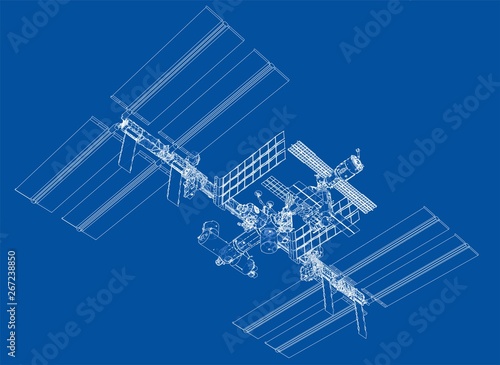 Abstract Spaceship Outline. Vector