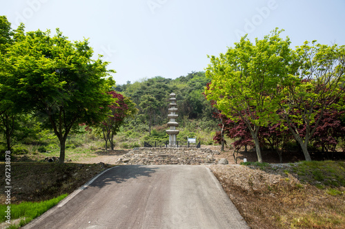 Seven-story Stone Pagoda of Cheongoksa Temple Site in Jeongeup-si  south korea.