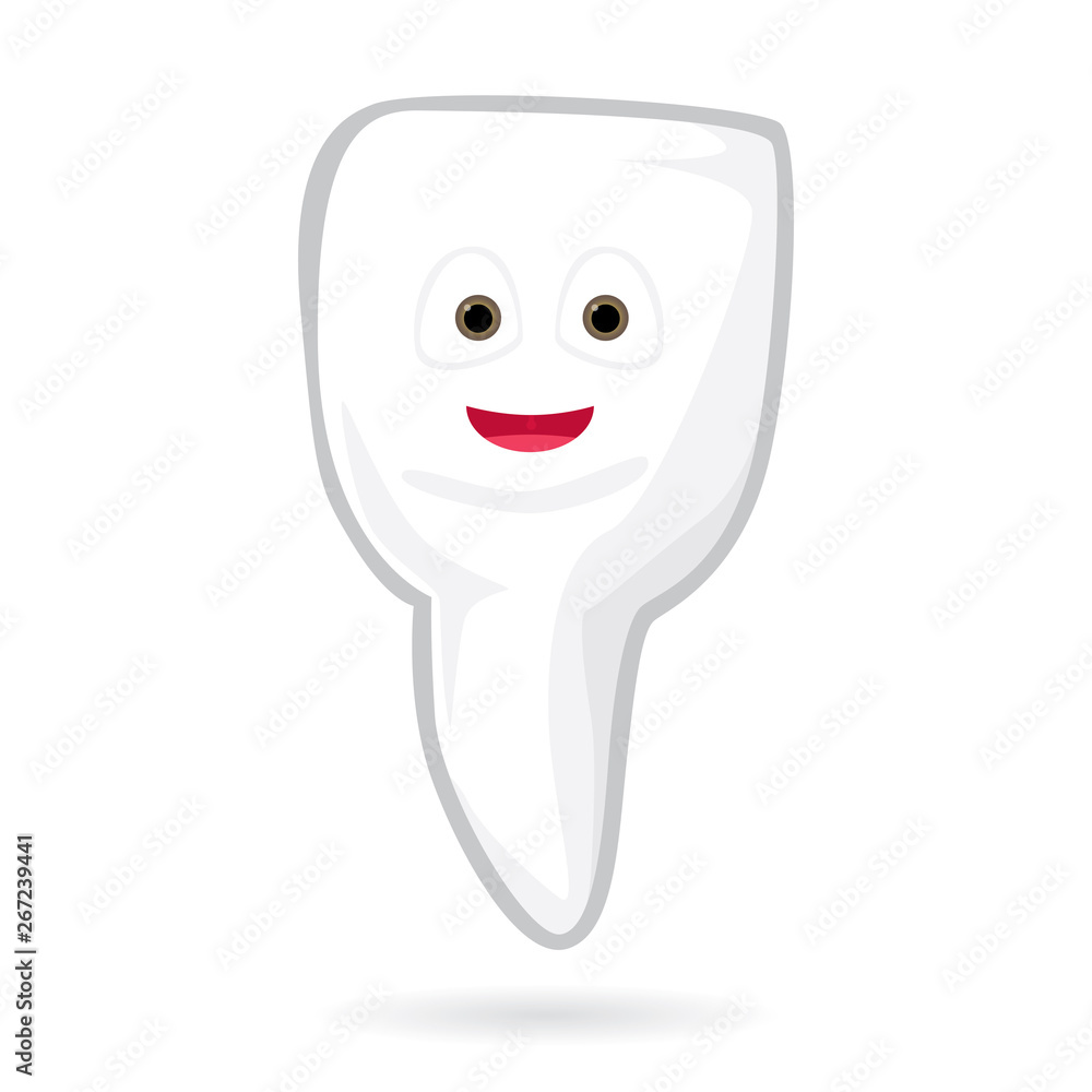 Healthy incisor teeth cartoon character isolated on white background. Vector illustration of dental concept Healthy incisor teeth cartoon character isolated on white background. Vector illustration of dental concept