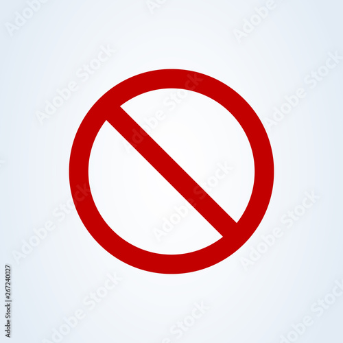 Forbidden sign red flat style. illustration icon isolated on white background