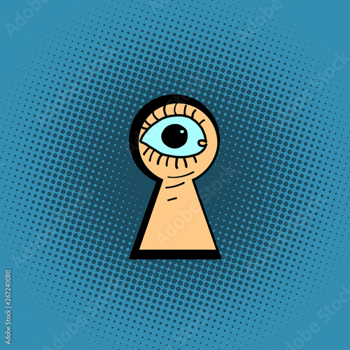 eyes peeping through the keyhole
