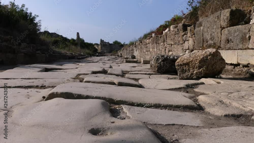 Ancient Greek city Side on the Mediterranean coast. One of the tourist gems of Turkey. Ancient Greek city Side on the Mediterranean coast. One of the tourist gems of Turkey.