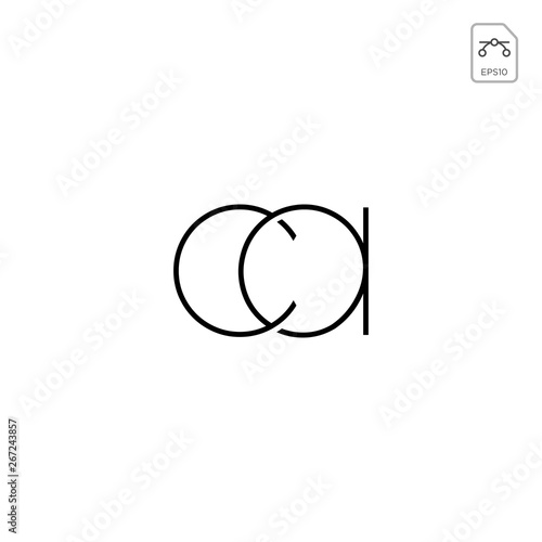 initial AC, CA, A, C Logo template