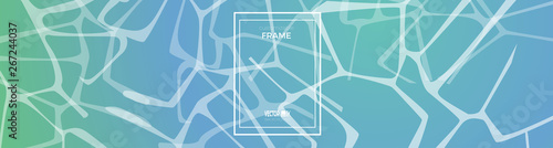 Vector background summer and the sea calm, water and reflections. Customizable frame