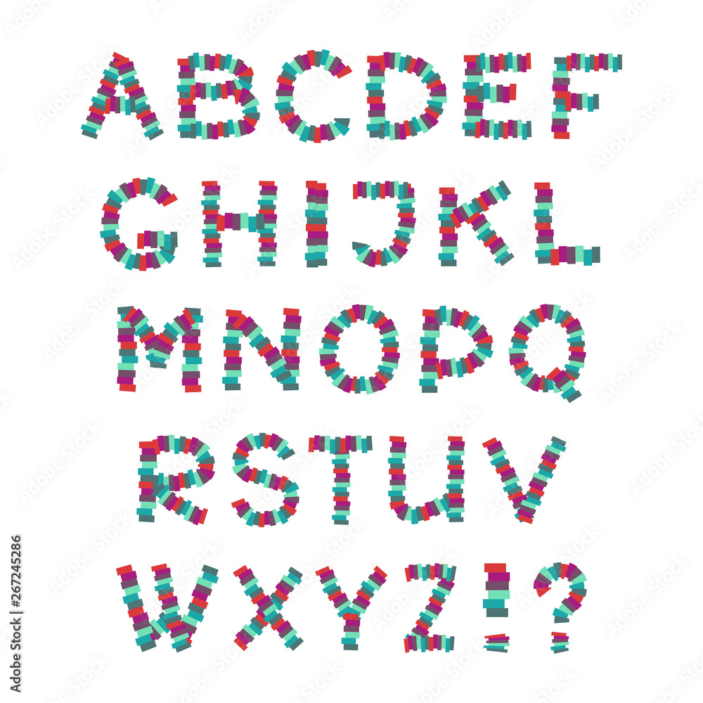 English fun alphabet. Set of letters. Vector illustration. English fun alphabet. Set of letters. Vector illustration.