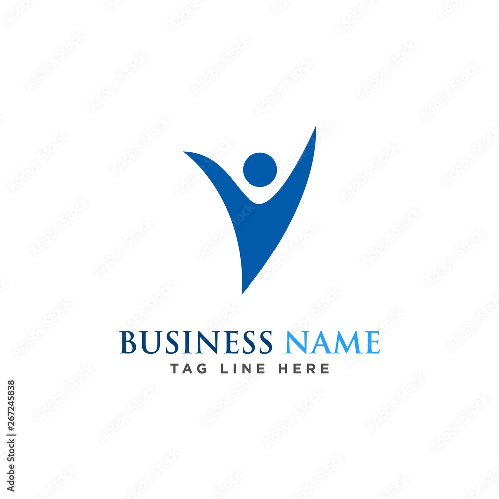 Fototapeta premium people care, health, success logo design vector