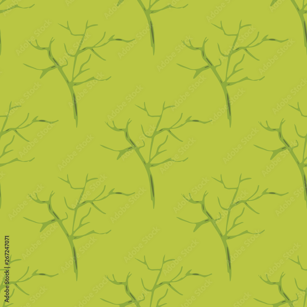seamless vector pattern with abstract plants 