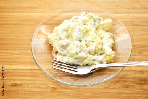 Eating Potato Salad on a Glass Plate