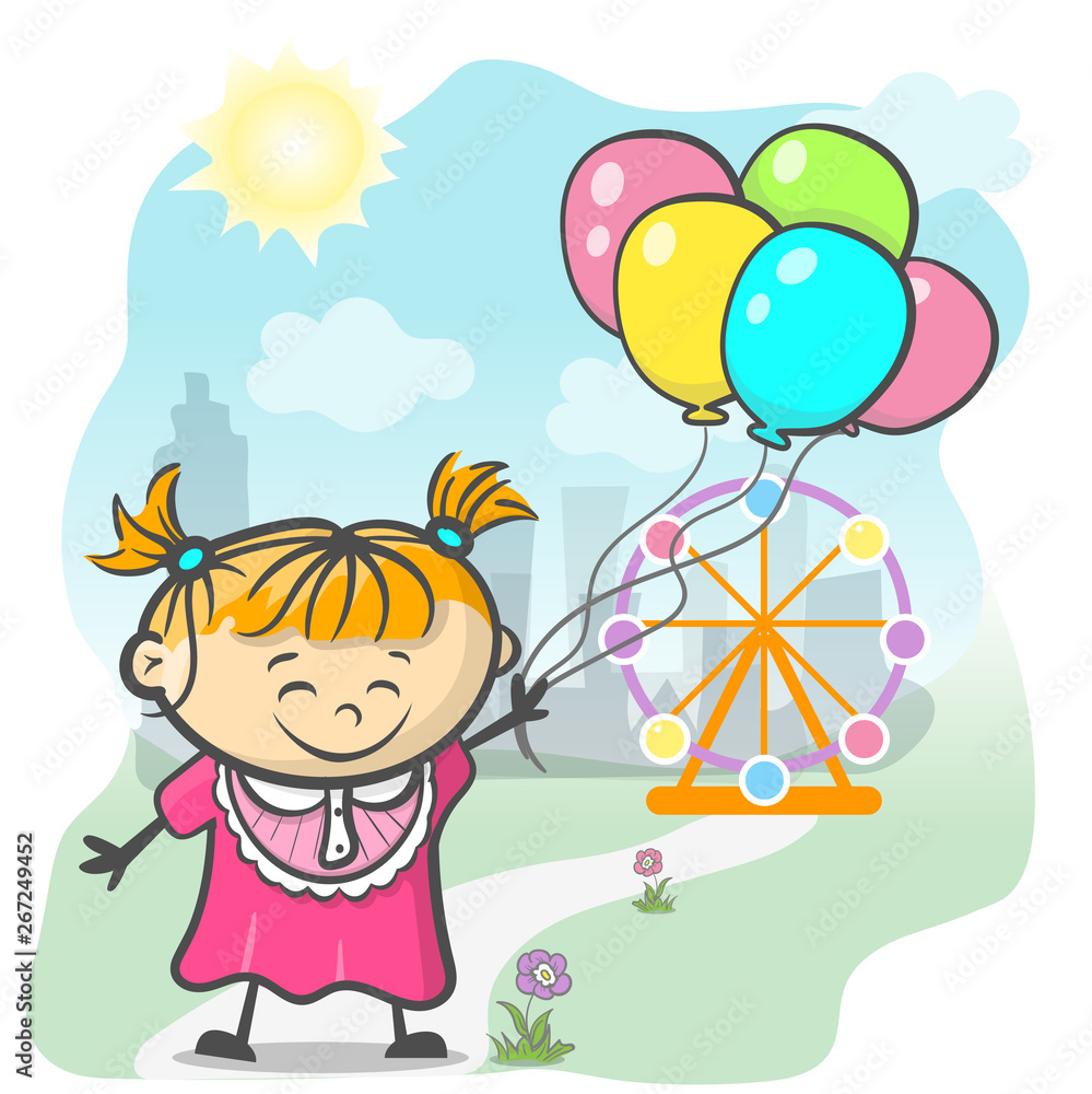 Cute Girl With Ballons Cute Girl With Ballons