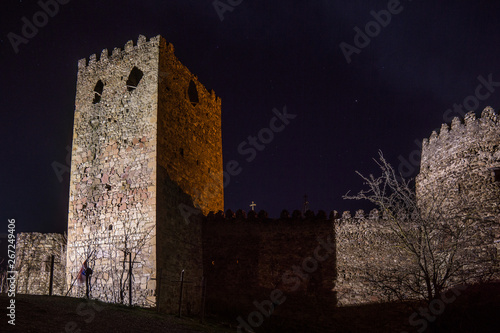 castle wall in front of ananuri castle