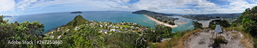 panorama of Tairua in New Zealand from high view point