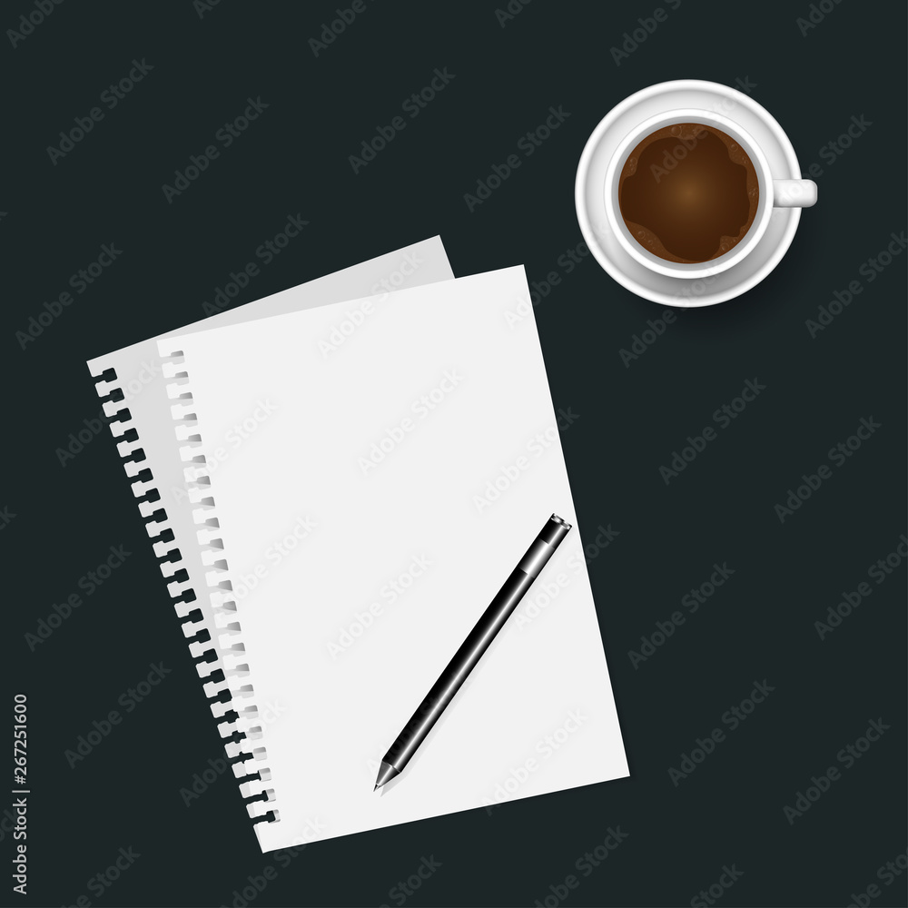 Blank note paper with pen and Coffee cup, on brown background. Blank note paper with pen and Coffee cup, on brown background.