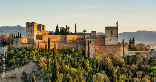 View of Alhambra Palace in Granada, Spain in Europe