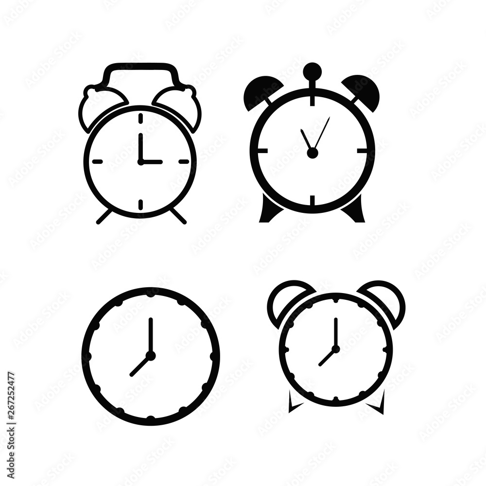 Set of clock flat icon Set of clock flat icon