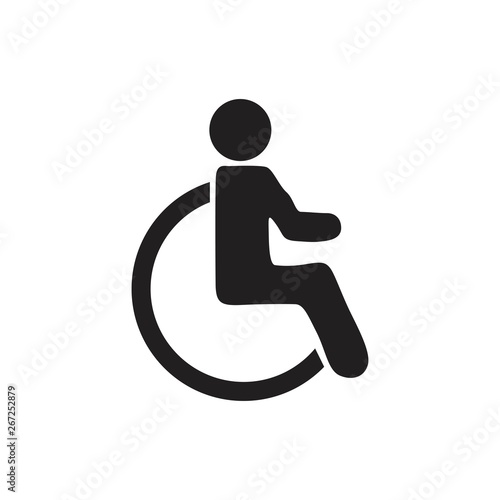 Disabled Handicap Icon isolated on white background