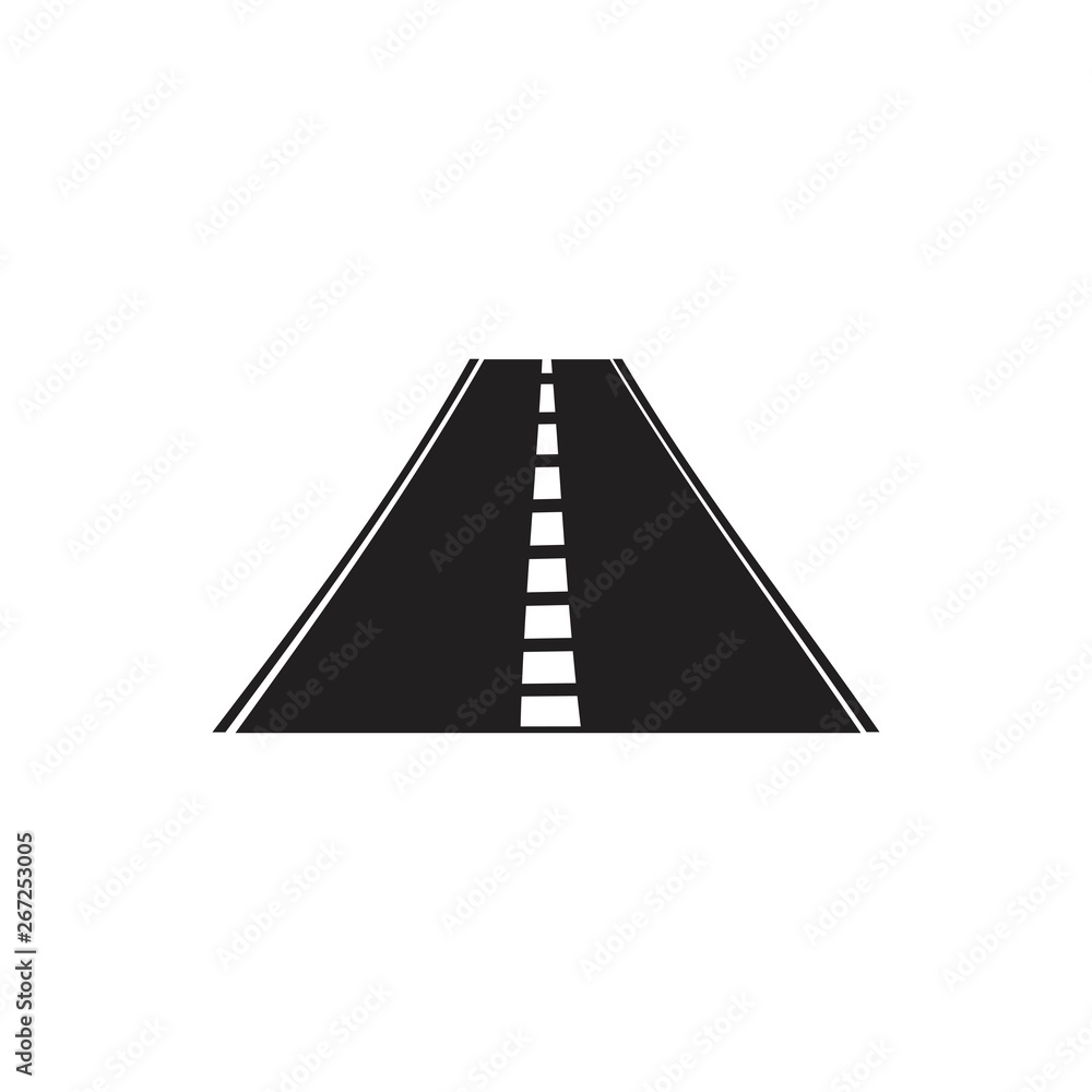 road black icon on white background road black icon on white background