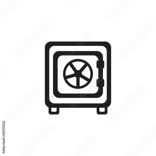 Metal bank safe vector icon in a flat style