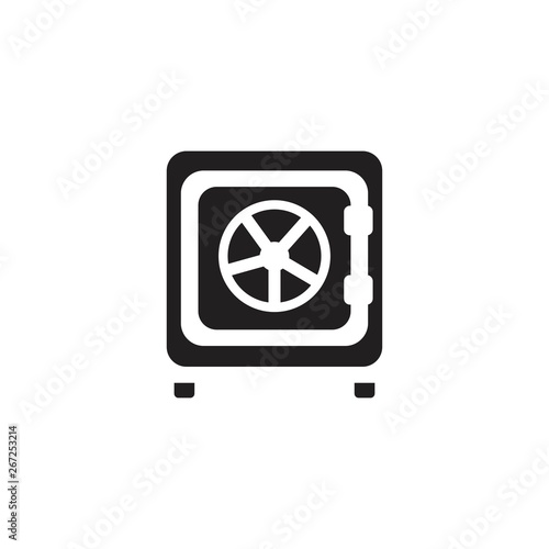 Metal bank safe vector icon in a flat style