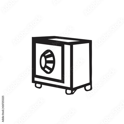 Metal bank safe vector icon in a flat style