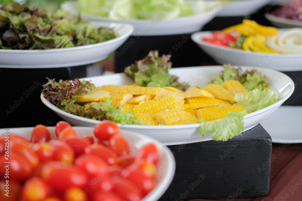 Fototapeta premium vegetable food buffet catering in restaurant hotel. eating dining in banquet