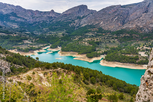 landscape around the reservoir of Guadelest, Valencia in Spain