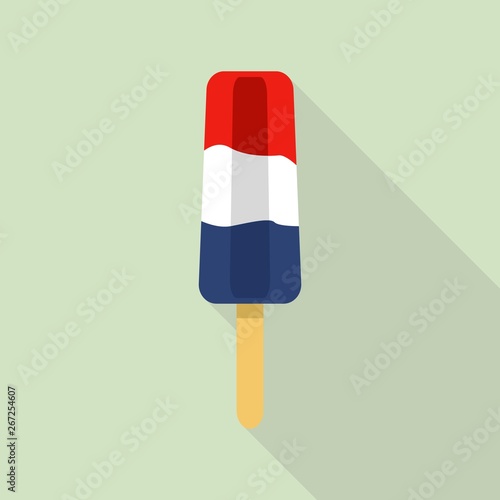 France flag popsicle icon. Flat illustration of france flag popsicle vector icon for web design
