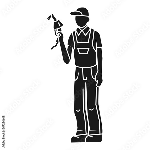 Petrol station worker icon. Simple illustration of petrol station worker vector icon for web design isolated on white background