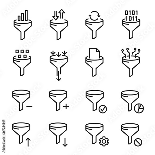 Data filter icon, network and communication management