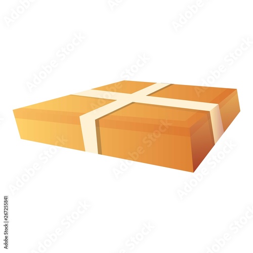 Parcel box icon. Cartoon of parcel box vector icon for web design isolated on white background