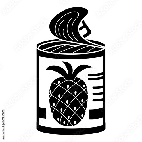 Pineapple tin can icon. Simple illustration of pineapple tin can vector icon for web design isolated on white background
