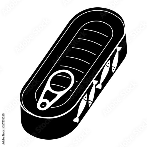 Fish tin can icon. Simple illustration of fish tin can vector icon for web design isolated on white background
