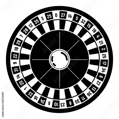 Casino roulette icon. Simple illustration of casino roulette vector icon for web design isolated on white background
