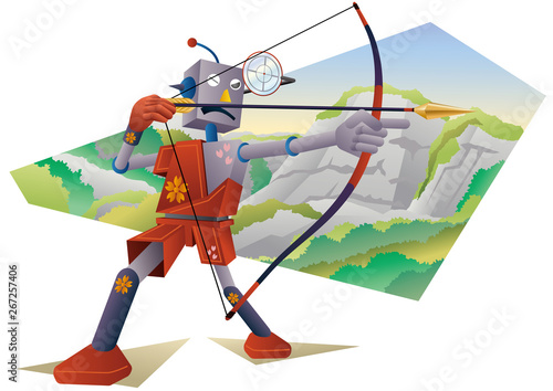 弓を射るロボット