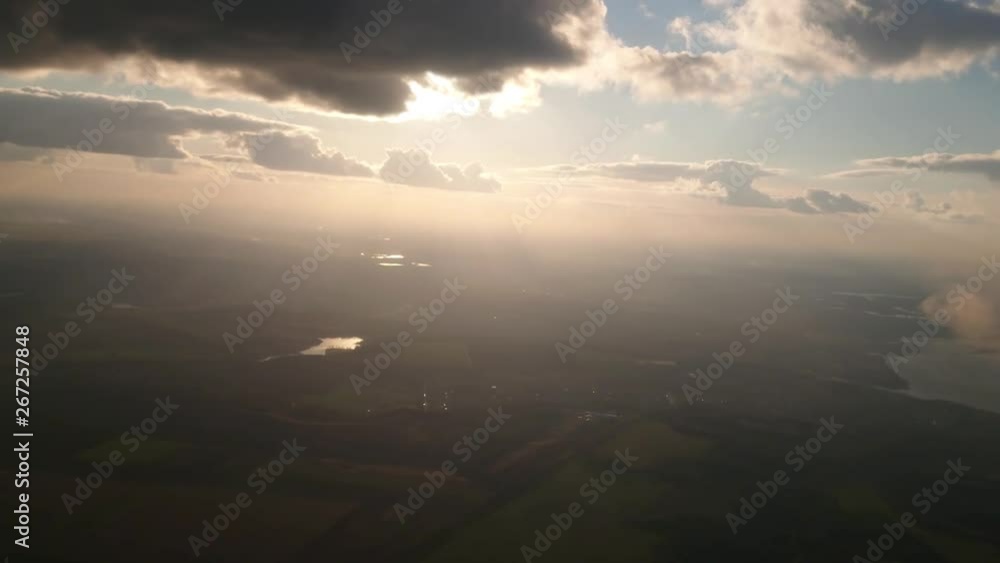 View from the window of the plane. Beautiful sky and landscape. View from the window of the plane. Beautiful sky and landscape.