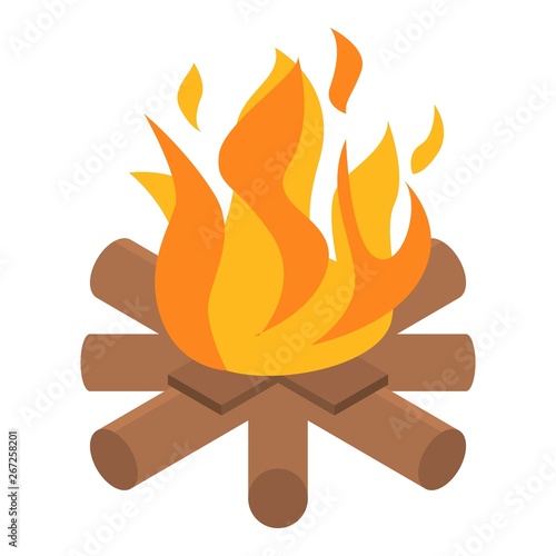 Campfire icon. Isometric of campfire vector icon for web design isolated on white background